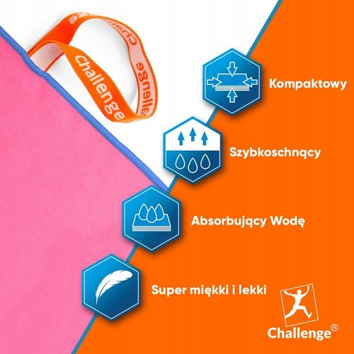 RĘCZNIK Z MIKROFIBRY 80x150 cm różowy NEW na Arena.pl