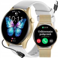 Zegarek damski SMARTWATCH GRAVITY z ROZMOWAMI SMS AMOLED MENU PL + 2 PASKI