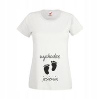 KOSZULKA ciążowa+napis ,,wychodzę jesienią"