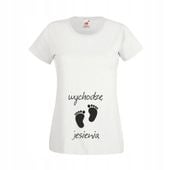 KOSZULKA ciążowa+napis ,,wychodzę jesienią"