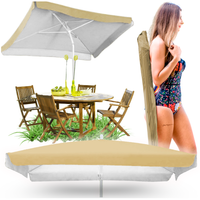 DUŻY PARASOL OGRODOWY PLAŻOWY KWADRAT ŁAMANY 160 X 160 CM BEŻOWY CZASZA XXL