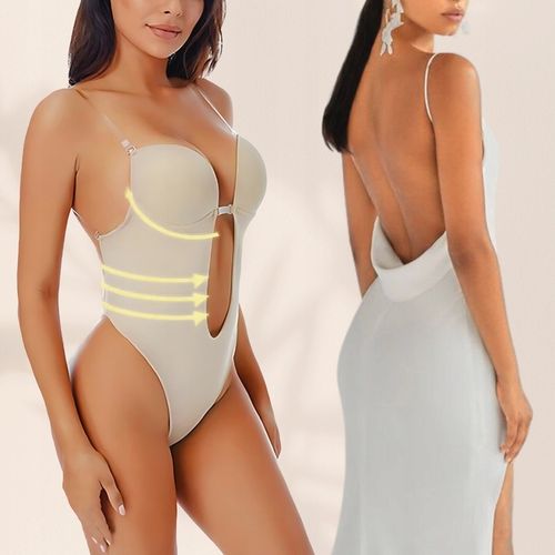 BODY DAMSKIE MODELUJĄCE BIUSTONOSZ BEŻOWY STRINGI SUKIENKI BEZ PLECÓW XL na Arena.pl