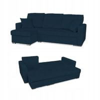 Narożnik Rene rozkładany z funkcją spania sztruks niebieski