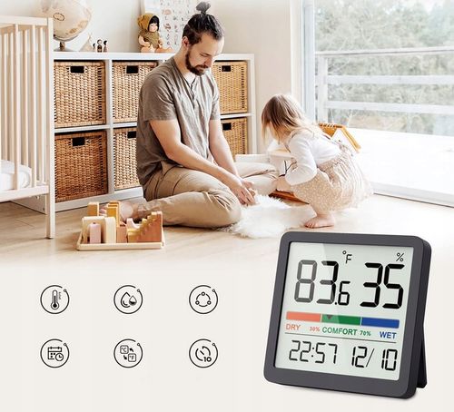 Stacja Pogodowa Termometr POKOJOWY ZEGAR LCD Stacja pogody wewnętrzna na Arena.pl