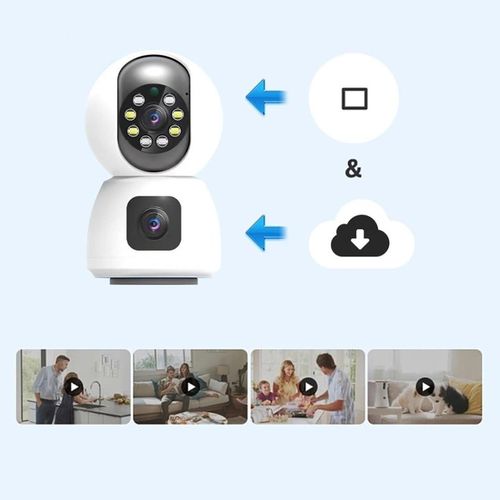 KAMERA MONITORUJĄCA BIAŁA 2,4G WIFI PTZ + 2 OBIEKTYWY 2MP na Arena.pl