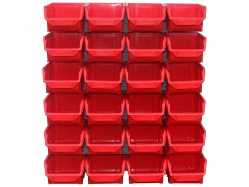 Zestaw 24 x Pojemnik magazynowy czerwony + Tablica na Arena.pl