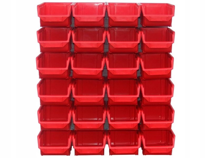 Zestaw 24 x Pojemnik magazynowy czerwony + Tablica zdjęcie 2