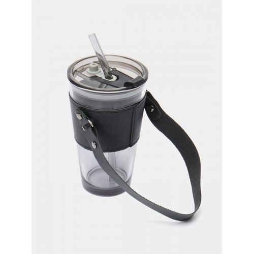 kubek z kolorowego szkła na kawę herbatę ze słomką i zamknięciem 450 ml na Arena.pl