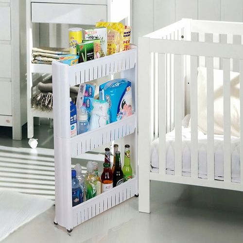 PÓŁKA ŁAZIENKOWA KUCHENNA REGAŁ NA KÓŁKACH MOBILNA 3 PÓŁKI SZAFKA na Arena.pl