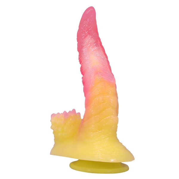 Monster Dildo Flamebeast Ze Stymulatorem Łechtaczki Power Monsters 22,5 Cm zdjęcie 4