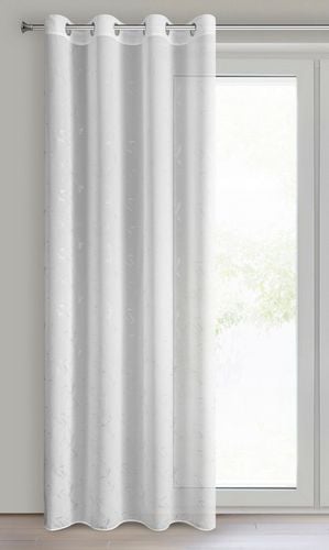 Firana na przelotkach ze srebrnym nadrukiem IVA 140X270 biała na Arena.pl