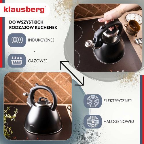czajnik stalowy z gwizdkiem 2,5l klausberg kb-7952 na Arena.pl