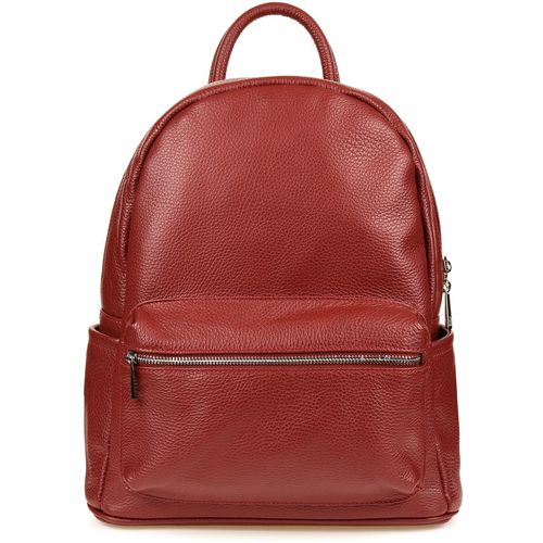 Skórzany plecak A4 duży pojemny do szkoły Włoski kremowy P16 na Arena.pl