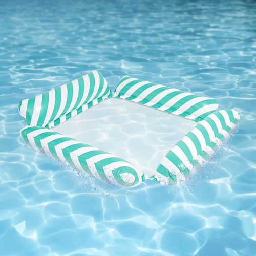 Materac Dmuchany Do Pływania Plażowy Z Siatką Niebieski na Arena.pl