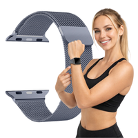 Pasek do Apple Watch 38/40/41/42(s10) metalowy bransoleta opaska szary