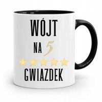 Dla Wójta Kubek Czarny Wójt Na 5 Gwiazdek Prezent Z Nadrukiem Ze Zdjęciem