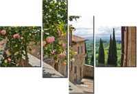 130CM 90 OBRAZ 4 ELEM RÓŻE BALKONIE ŚCIENNY