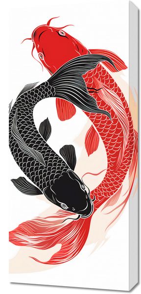 Obraz 40x90cm Yin i Yang Koi zdjęcie 1