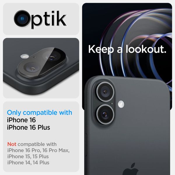 osłona aparatu spigen optik glas.tr camera protector 2-pack iphone 16 zdjęcie 9