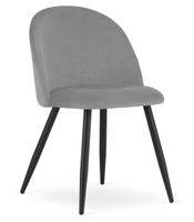Krzesło BELLO - aksamit jasnoszare / nogi czarne x 1
