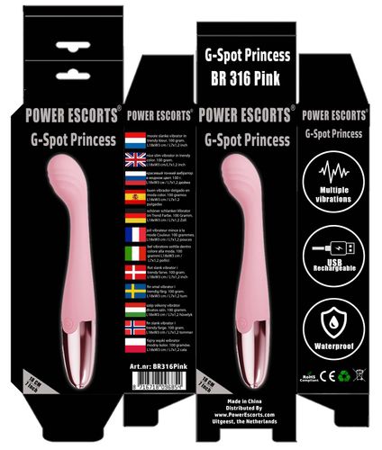 Power Escorts - Pink - G Spot Princess - 18 Cm / 7 Inch Silicone G na Arena.pl