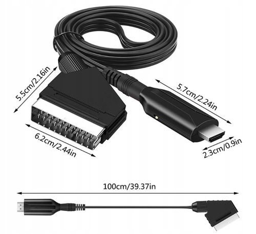 Kabel adapter konwerter z Euro HDMI do Scart na Arena.pl