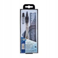 ZESTAW GEOMETRYCZNY SZKOLNY CYRKIEL LINIJKI 6 EL.