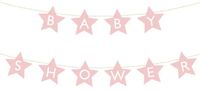 Baner Napis Na Baby Shower Gwiazdki Jasnoróżowe 290Cm X 16,5Cm