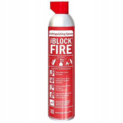 GAŚNICA iBlockFIRE ABCF+E 0,6L. 100%BIO SPRAY GAŚNICZY iBlockFIRE ZASIĘG 8M na Arena.pl