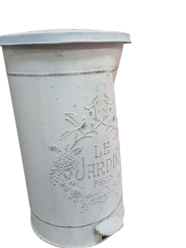 Kosz na śmieci zewnętrzny do ogrodu biały retro pedałowy POWYSTAWOWY na Arena.pl