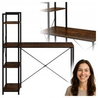 Biurko Szkolne Komputerowe Młodzieżowe Loft z Regałem i Półkami 100 x