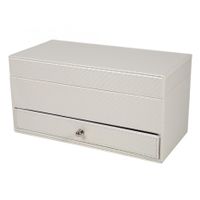 Skórzany Organizer Na Biżuterię - Zegarki Z Szufladami Biały