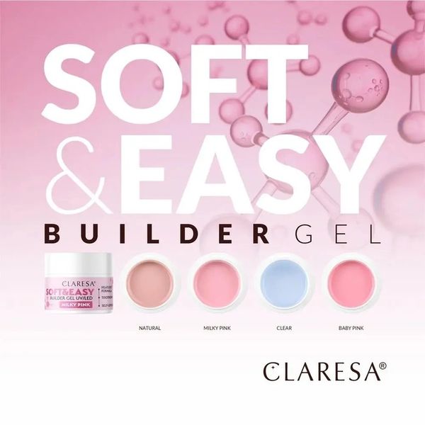 CLARESA SOFT&EASY BUILDER GEL MILKY PINK 90G zdjęcie 7