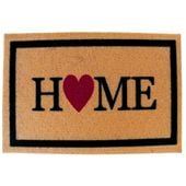 Wycieraczka pod drzwi H24038-2 – mata wejściowa 60×40 cm z nadrukiem „HOME ♥”, beżowo-czarna