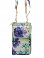 Torebka listonoszka portfel kwiaty wielokolorowy zielony AB0140