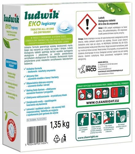 Tabletki do zmywarek LUDWIK All In One Ekologiczne - 75 szt. na Arena.pl