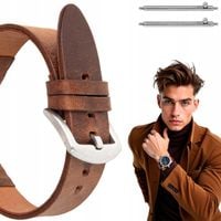 Pasek skorzany do zegarka 20mm, Uniwersalny, Rozmiar L