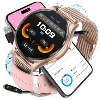 Smartwatch Zegarek Damski do POMIARU CUKRU GLUKOZY EKG ROZMOWY HD Złoty