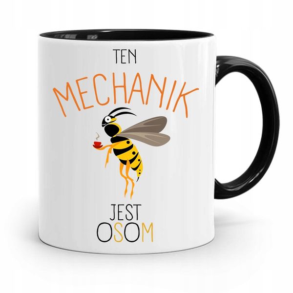 Kubek Czarny Prezent Mechanika Mechanik Jest Osom Z Nadrukiem Ze Zdjęciem zdjęcie 1
