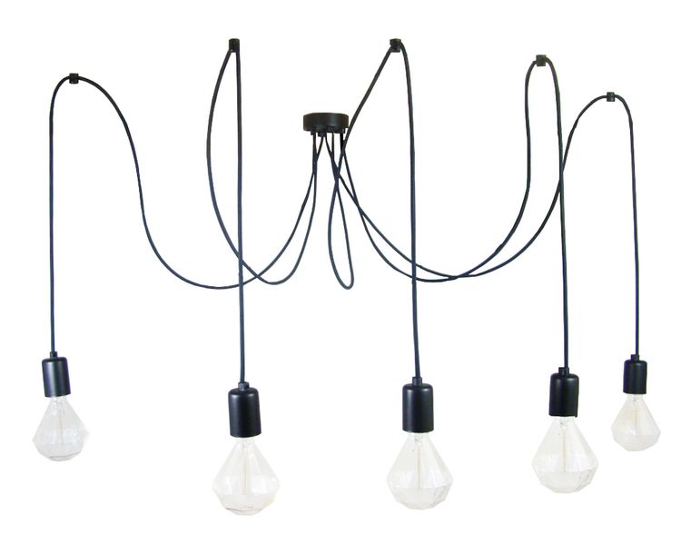 LAMPA WISZĄCA PAJĄK 5 CZARNA PP zdjęcie 1