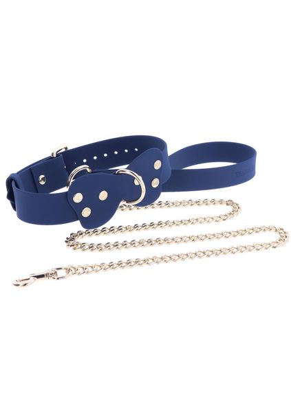 Silicone Collar And Leash Blue zdjęcie 12