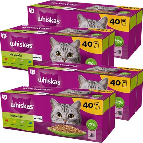 WHISKAS MOKRA KARMA DLA KOTA MIX SMAKÓW W GALARETCE 85g x 160 na Arena.pl