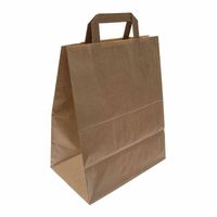 50szt Torba papierowa z płaskim uchem 220x110x280 brąz