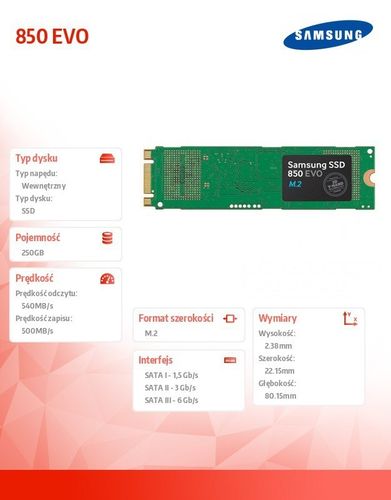 SSD M.2 250GB Samsung 850 EVO na Arena.pl