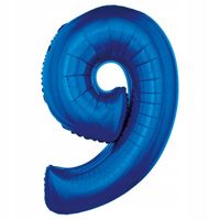 balon niebieski cyfra 9 urodziny dekoracja impreza ozdoba 82cm party event