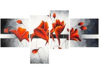 OBRAZ ROZDMUCHANE CZERWONE PĄKI MAKÓW