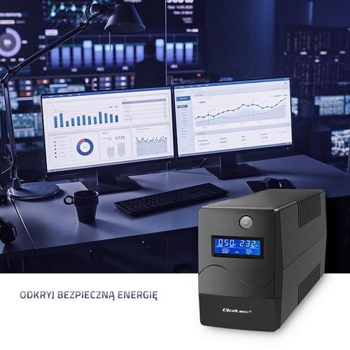 UPS Qoltec Monolith (650VA/360W, 2xSchuko, USB, LCD, AVR) na Arena.pl