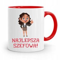 Kubek Czerwony Dla Szefowej Najlepsza Szefowa Z Nadrukiem Ze Zdjęciem