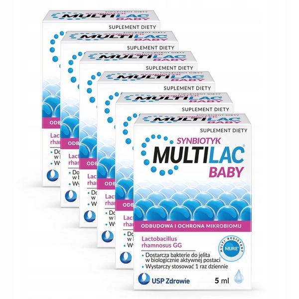 6x MULTILAC BABY synbiotyk dla dzieci krople 5ml zdjęcie 1