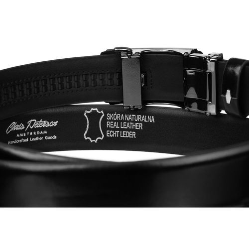 elegancki pasek męski ze skóry naturalnej  klamrą - peterson 85 na Arena.pl